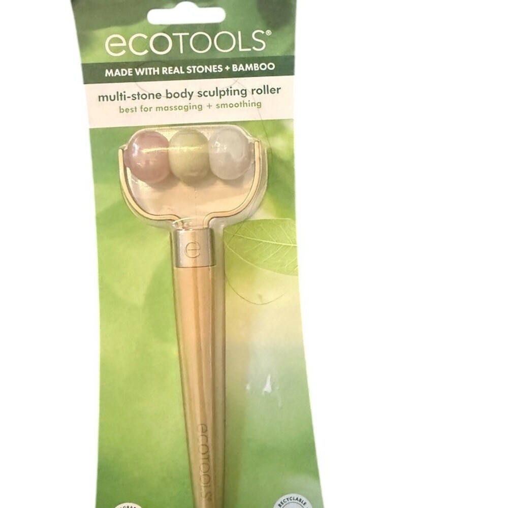 EcoTools Multi-Stone Body Sculpting Roller Massage Wand Rose Quartz Jade